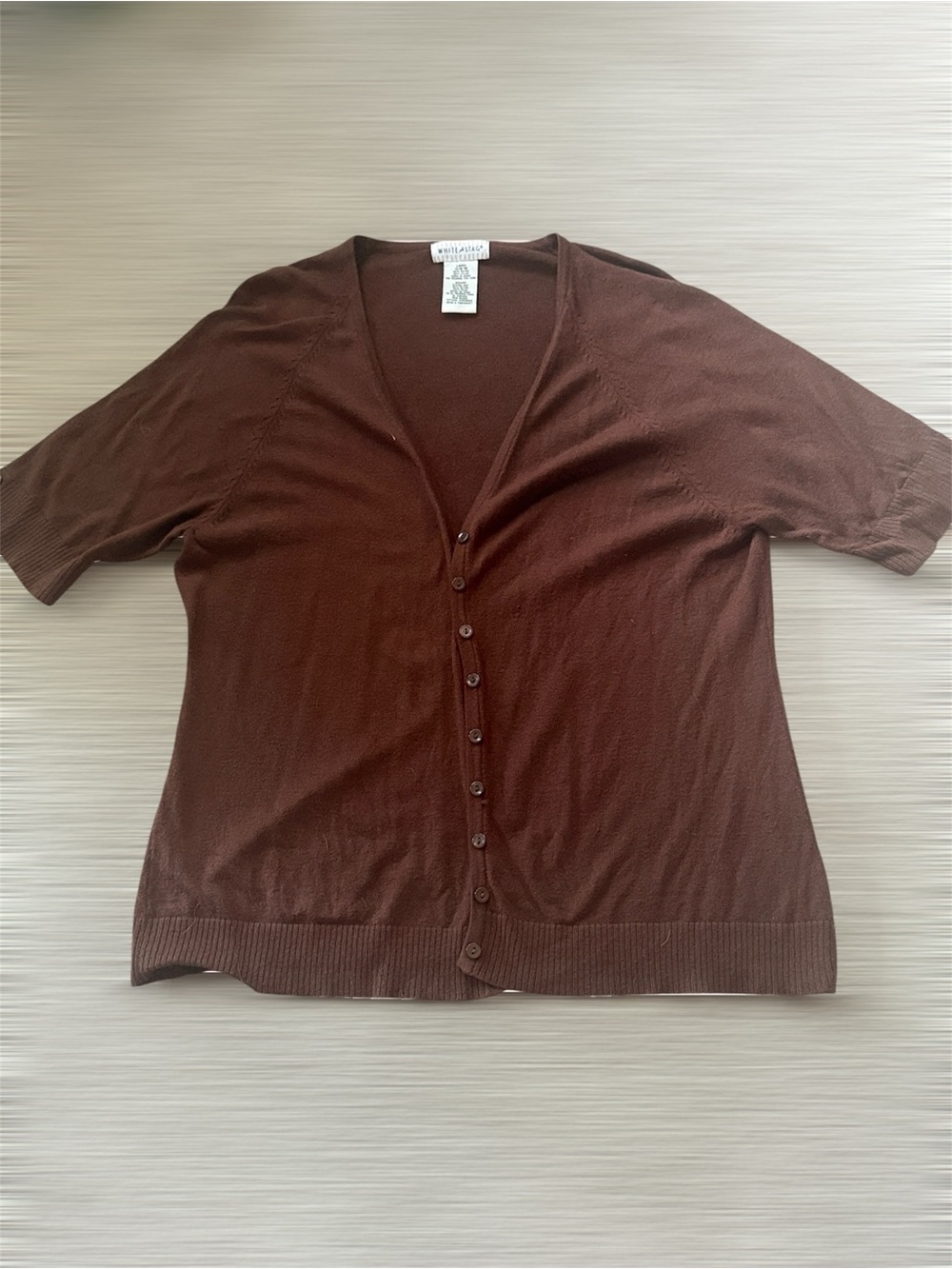 White Stag Brown Button Up Short Sleeve Cardigan!